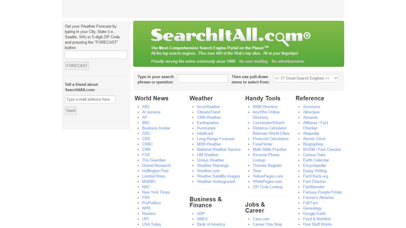 SearchItAll.com -- The Super Search Engine Portal
